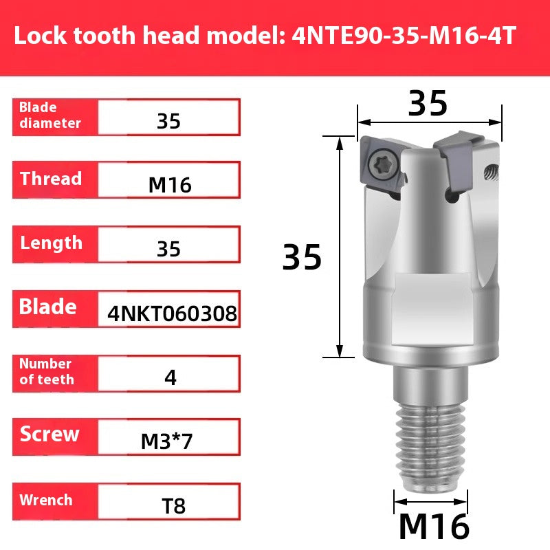2071-TE90 fast feed locking tooth milling cutter head EMR4R 5R 6R tungsten steel seismic milling cutter head T2139 finish milling cutter head Shandong Denso Pricision Tools Co.,Ltd.